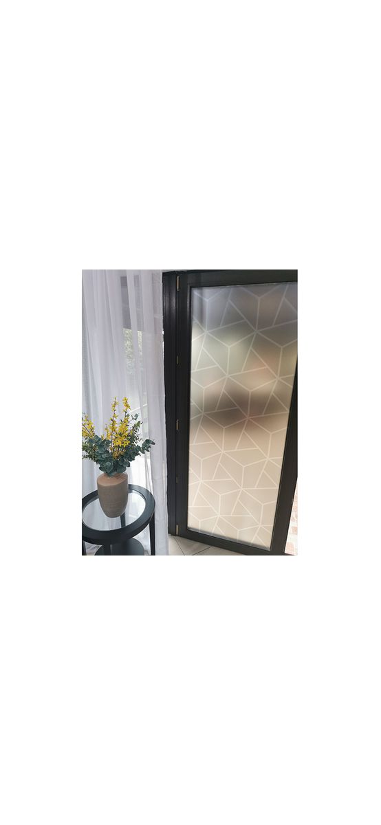 Folie sablare Cassill, Folina, cu model geometric, pentru uşi din sticlă, rolă de 100x210 cm
