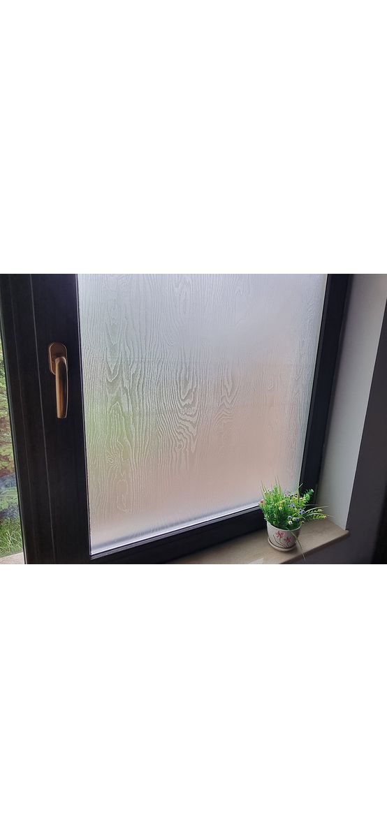 Folie geam autoadezivă, Kointec SW02, sablare cu textură lemn, translucidă, 123 cm lăţime