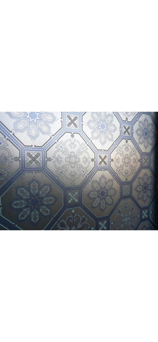 Folie geam autoadezivă Chantal, Folina, vitraliu albastru, 90 cm lăţime