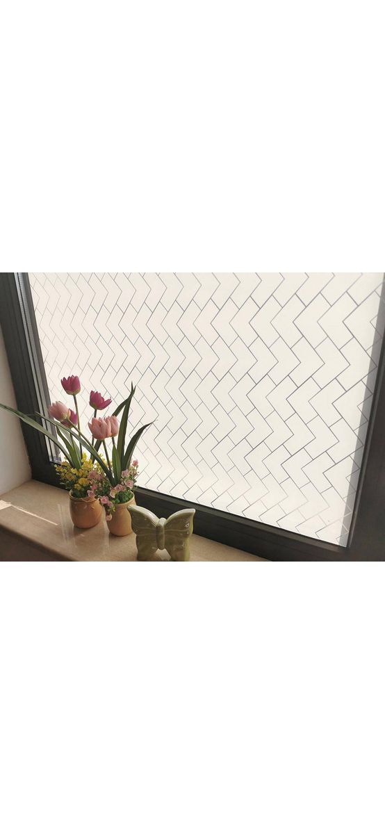 Folie geam electrostatică Chester, d-c-fix, sablare cu model geometric alb, 67x100 cm