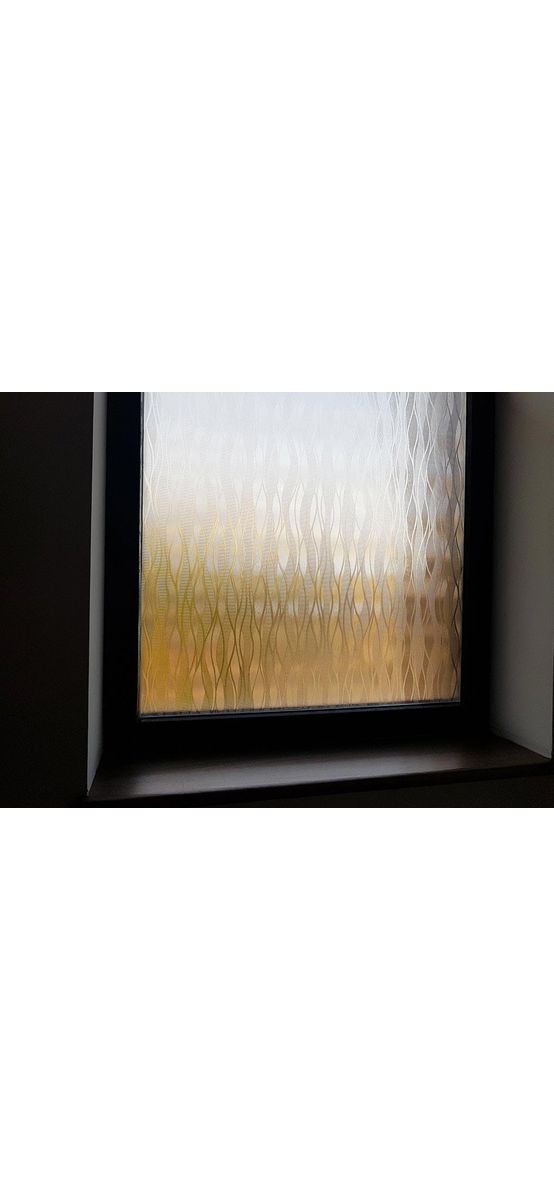 Folie geam electrostatică Waves, Magicfix, imprimeu geometric embosat, lățime 100 cm
