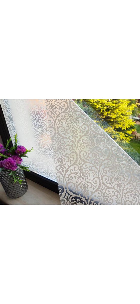 Folie geam autoadezivă, Alkor  Alba, sablare cu imprimeu clasic, rolă de 45x290 cm