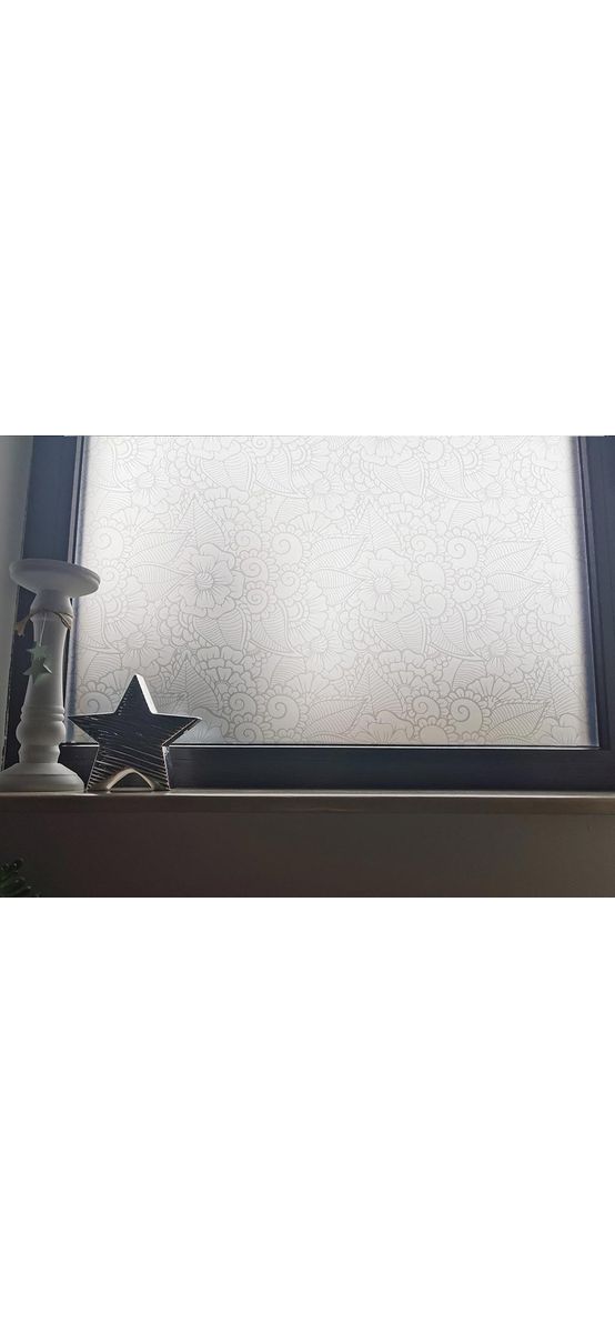 Folie geam autoadezivă Basia, Folina, model floral, 100 cm lăţime