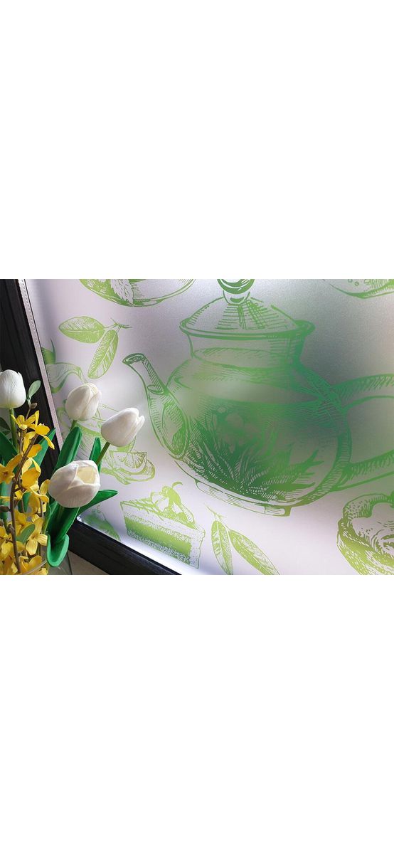 Folie geam autoadezivă Tea, Folina, pentru bucatarie, 100 cm lăţime