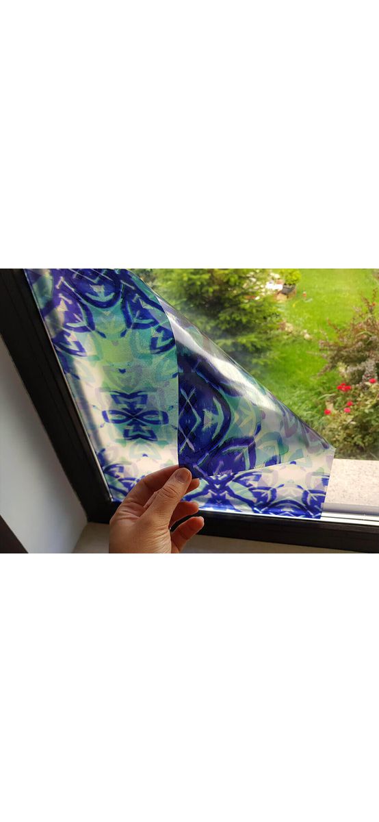 Folie geam autoadezivă Birmingham, Alkor, imprimeu vitraliu, multicolor, lățime 45 cm