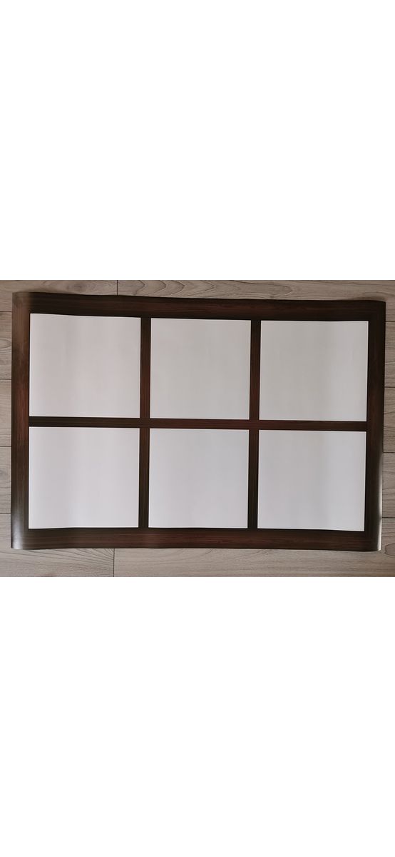 Folie geam autoadezivă, Folina, model cu rame maro, rolă de 60x100 cm