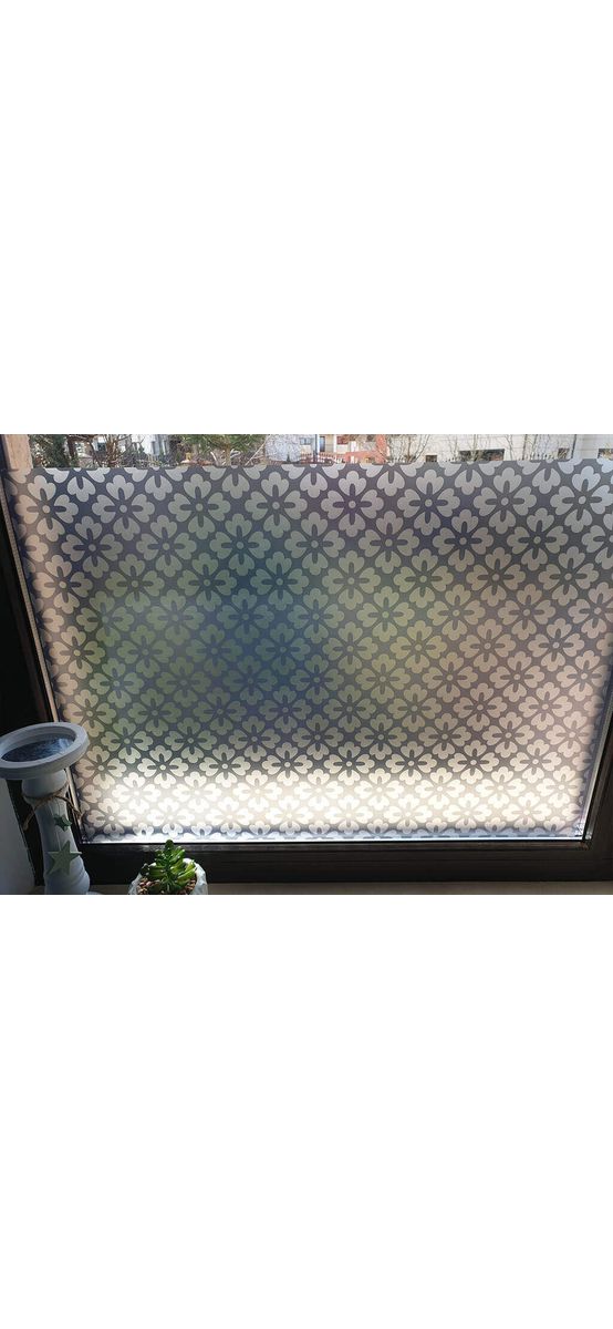 Folie geam autoadezivă Mara, Folina, model elegant gri, 100 cm lăţime
