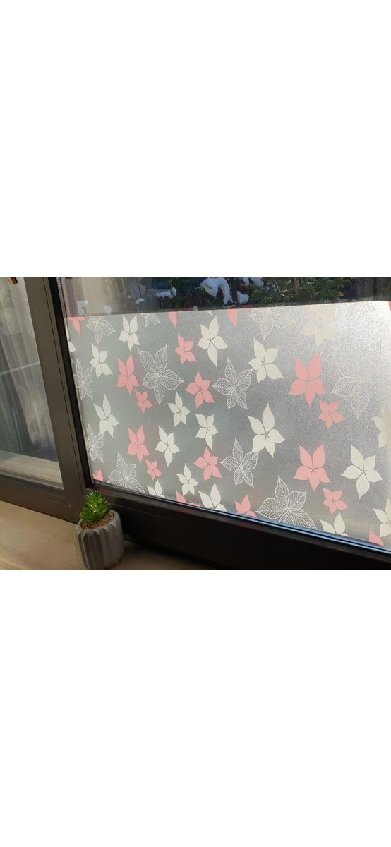 Folie geam autoadezivă Lola, Folina, imprimeu floral, multicolor, lățime 90 cm