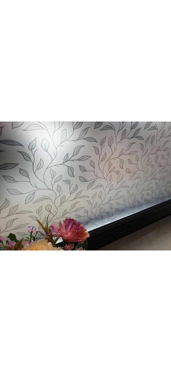Folie geam autoadezivă Irene, Folina, model elegant, gri, 100 cm lăţime