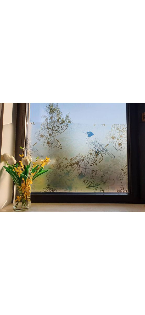 Folie geam autoadezivă Kalea, Folina, model multicolor, 100 cm lăţime