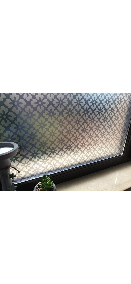 Folie geam autoadezivă Mara, Folina, model elegant gri, 100 cm lăţime