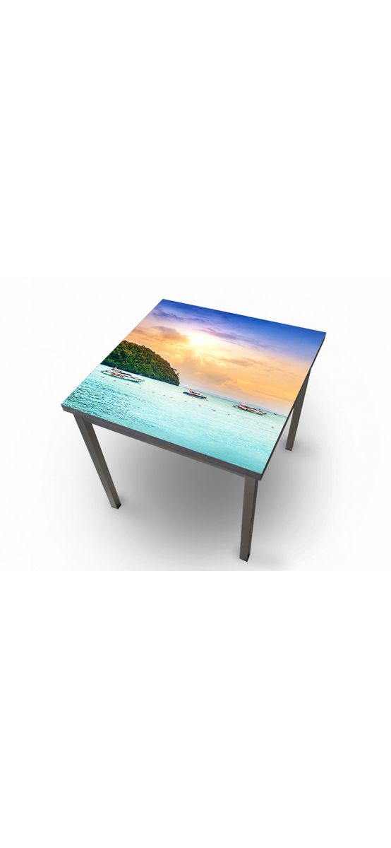 Autocolant blat masă, model mare și bărci, 100 x 200 cm, racletă inclusă