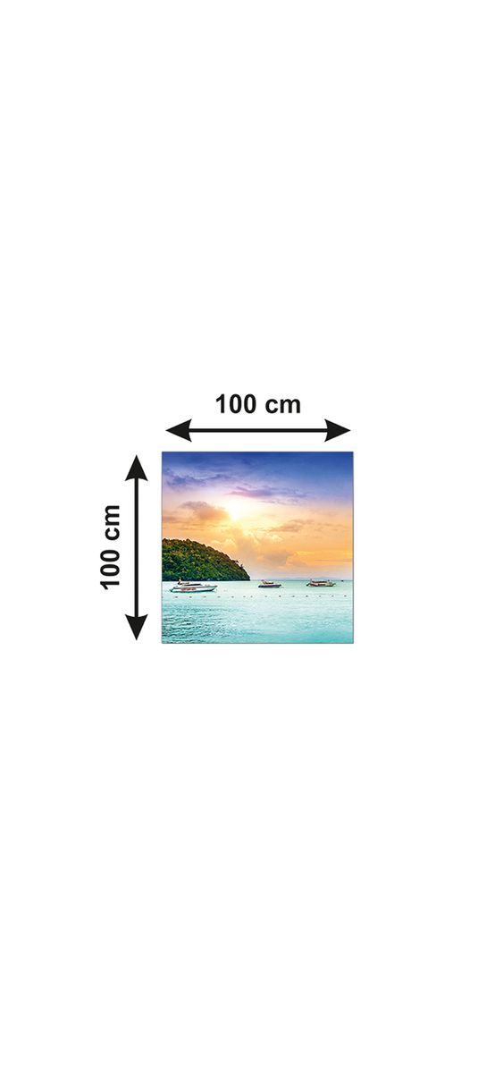 Autocolant blat masă, model mare și bărci, 100 x 100 cm, racletă inclusă