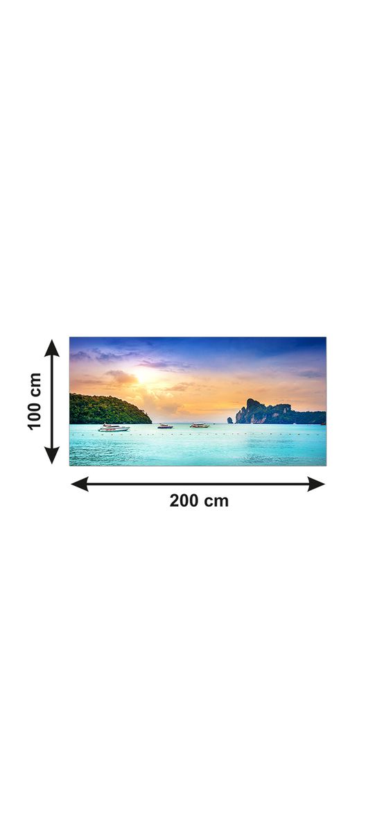 Autocolant blat masă, model mare și bărci, 100 x 200 cm, racletă inclusă