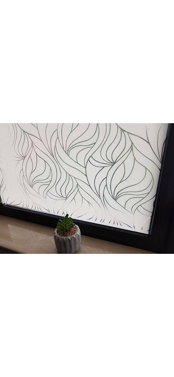 Folie geam electrostatică Antwerpen, d-c-fix, sablare cu model geometric alb, rola de 90 x 150 cm