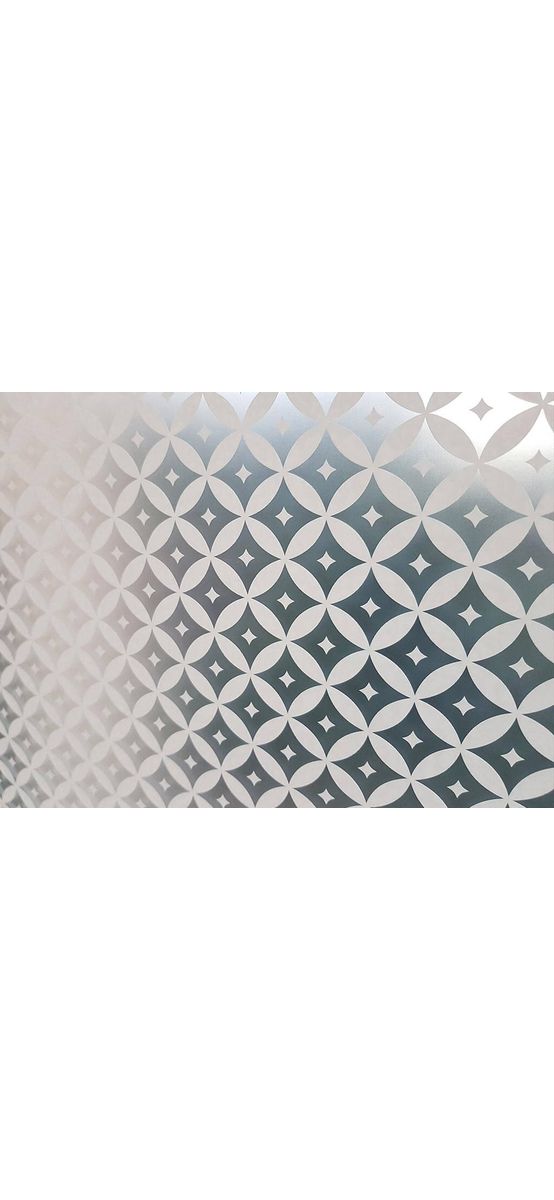 Folie geam autoadezivă Moroccan, MagicFix, model geometric alb, 100 cm lăţime
