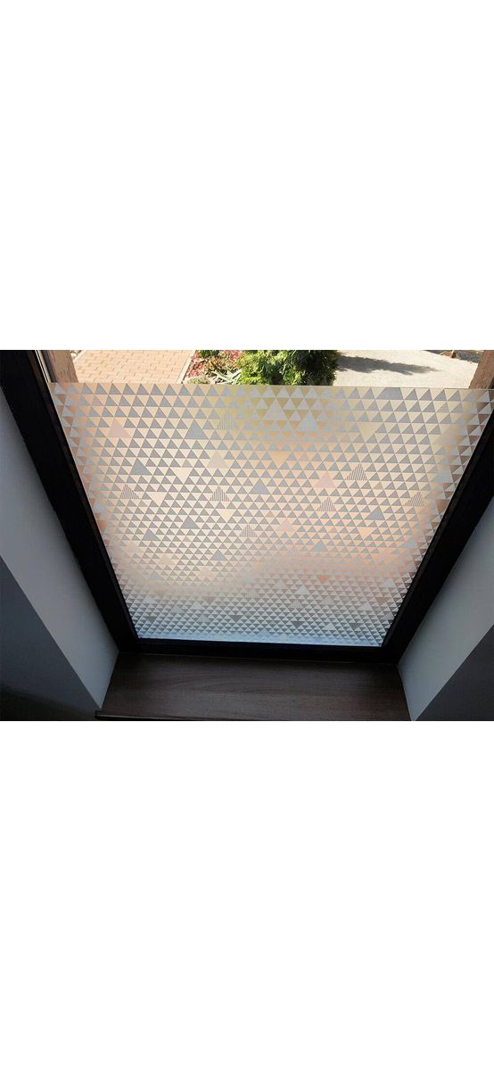 Folie geam autoadezivă Paxton, MagicFix, sablare cu model geometric alb, rolă de 90x170 cm 