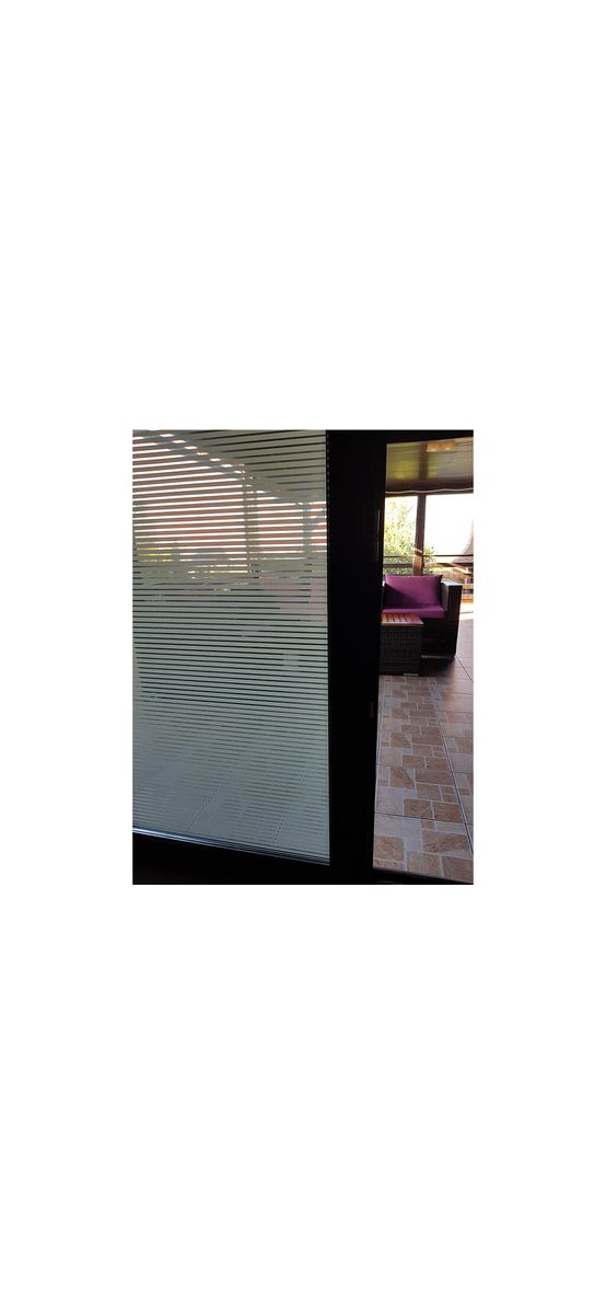 Folie geam autoadezivă Office Iridium, transparentă cu dungi sablate crem, rolă de 75X152 cm