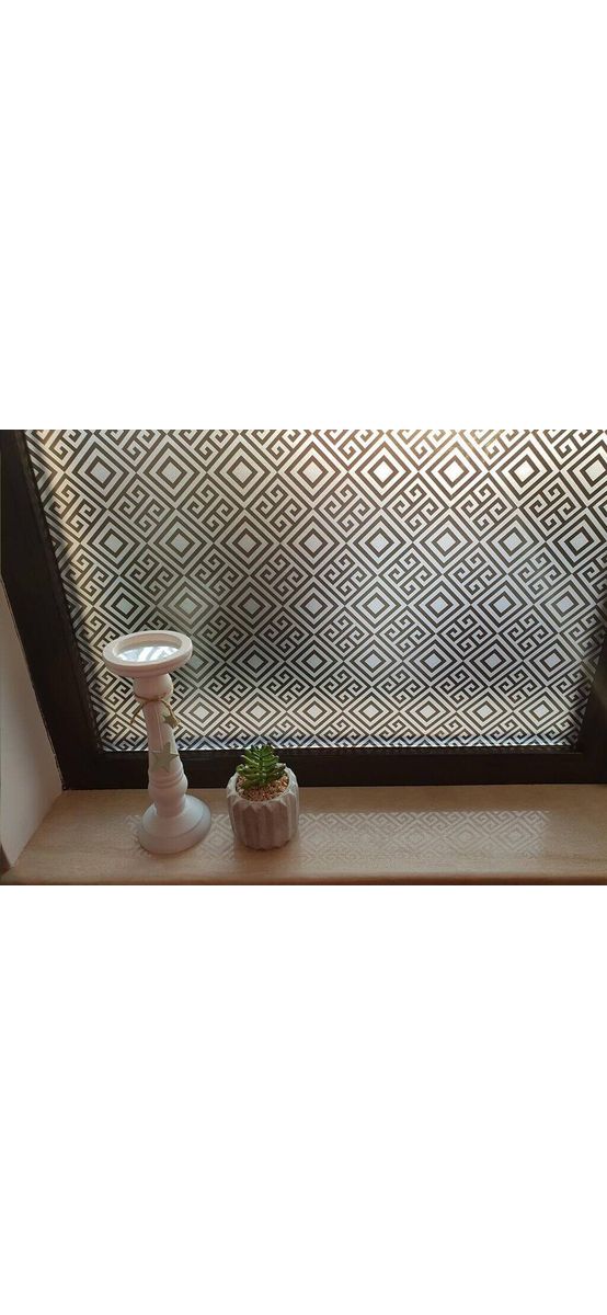 Folie geam autoadezivă Renata, Folina, model geometric negru, 100 cm lăţime