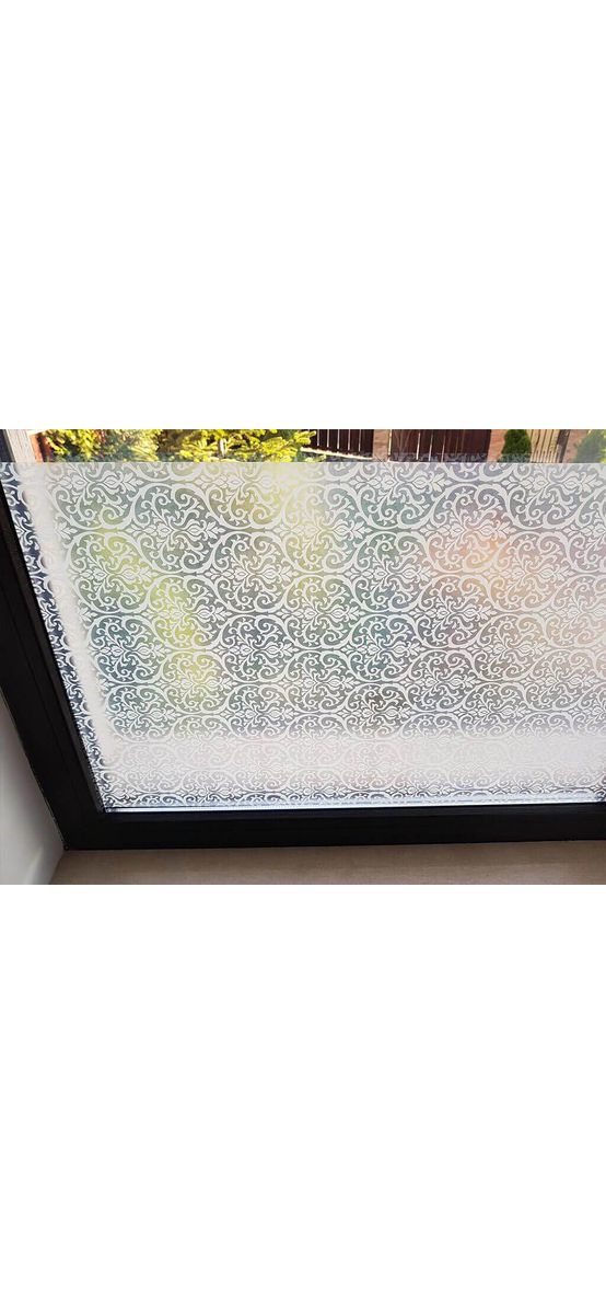 Folie geam autoadezivă, Alkor  Alba, sablare cu imprimeu clasic, rolă de 45x290 cm