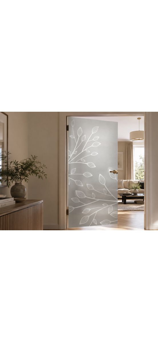 Folie sablare cu model crengi stilizate, Folina, pentru uşi din sticlă, rolă de 100x210 cm