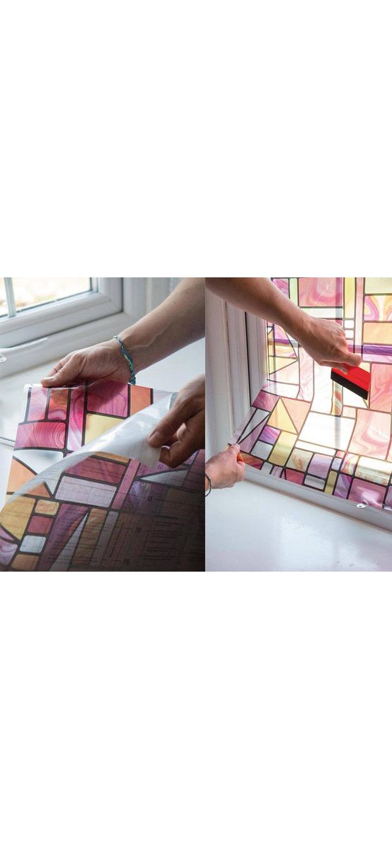 Folie geam electrostatică Madras, d-c-fix, vitraliu multicolor, dimensiune folie 67x150 cm