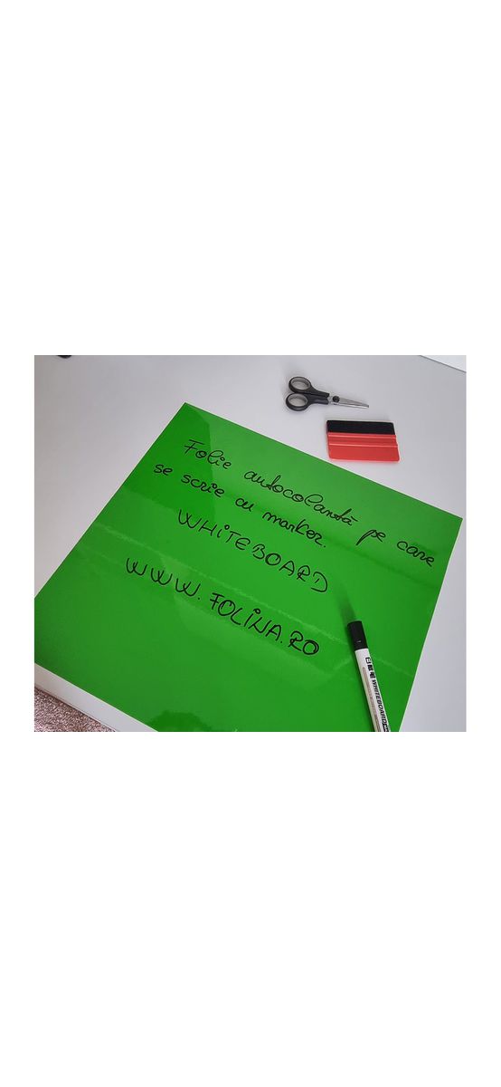 Autocolant tablă de scris cu marker whiteboard verde, Aslan, rolă de 122x80 cm