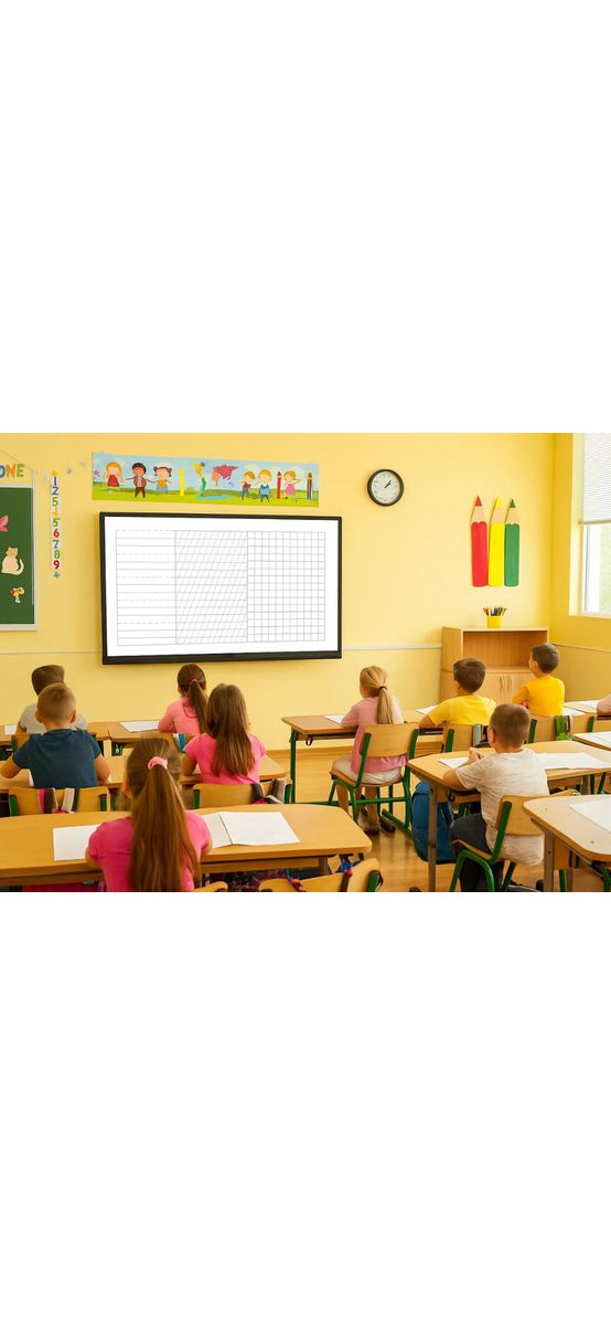 Folie tablă şcolară whiteboard autoadezivă, cu liniatură Tip 1, Tip 2 și matematică, 130x200 + set markere colorate cadou