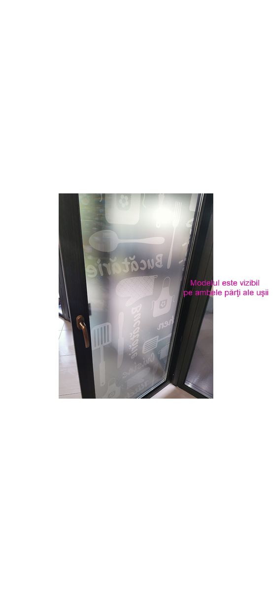 Folie sablare Kitchen, Folina, pentru uşă din sticlă la bucătărie, rolă de 100x210 cm