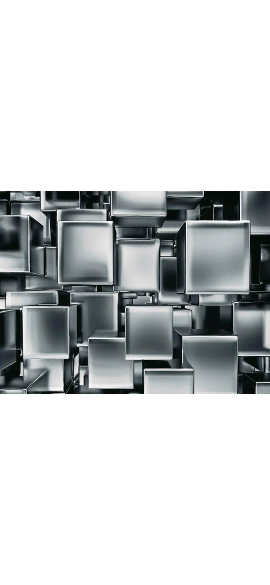 Fototapet 3D Metal Cubes, Dimex, model geometric gri, 375x250 cm