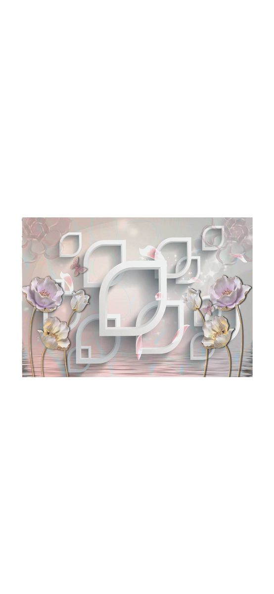 Fototapet 3D flori pastel, suport vlies, 368x254cm
