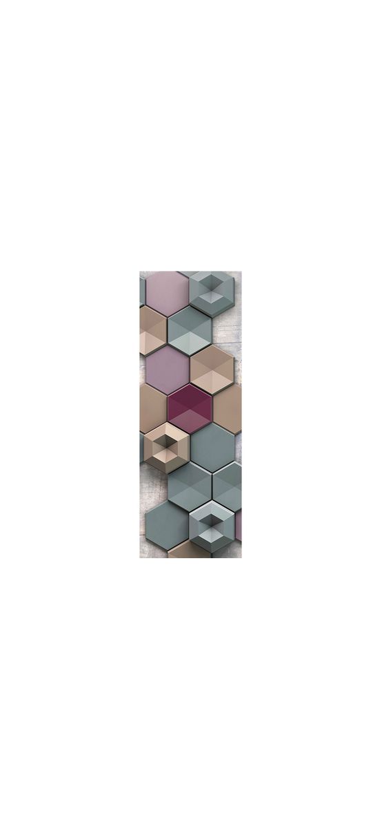 Fototapet 3D Panel Hexagon, Komar, multicolor, 100x280 cm