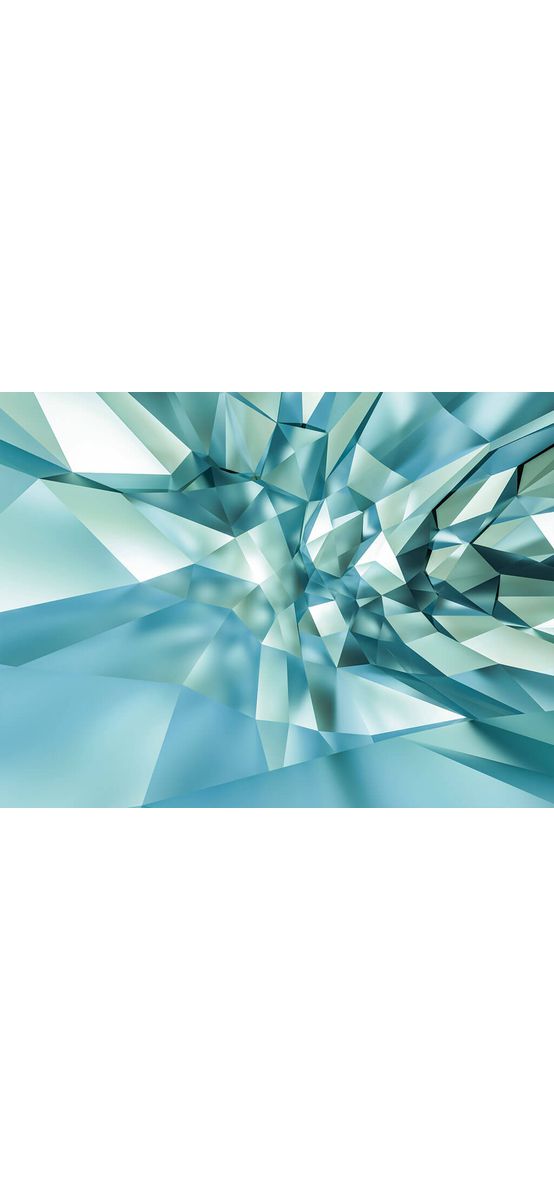 Fototapet 3D Crystal Cave, Komar, decorațiune model geometric turcoaz, fototapet cu dimensiuni 368x254 cm
