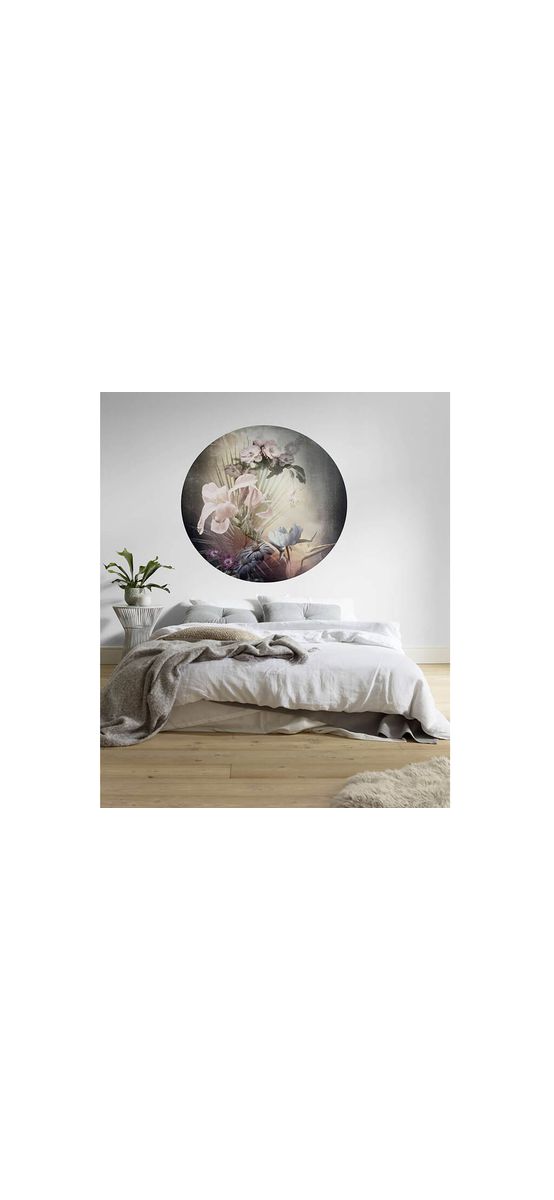 Fototapet rotund Flemish flowers, Komar, aranjament floral, autoadeziv, 125 cm diametru