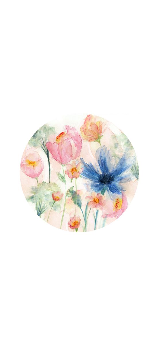 Fototapet rotund May, Komar, model floral pastel, autoadeziv, 125 cm