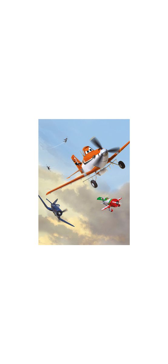 Fototapet avioane Dusty and Friends, Komar, decoraţiune cameră băiat cu personaje Disney, 184x254 cm