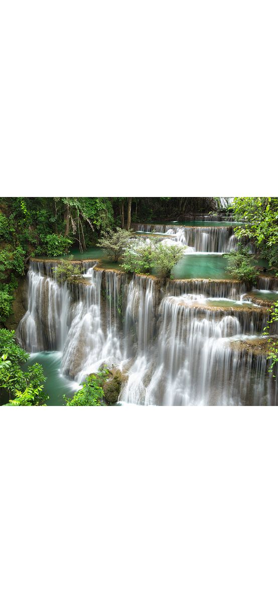 Tapet baie peisaj cascadă, material Brush cu Water System rezistent la apă