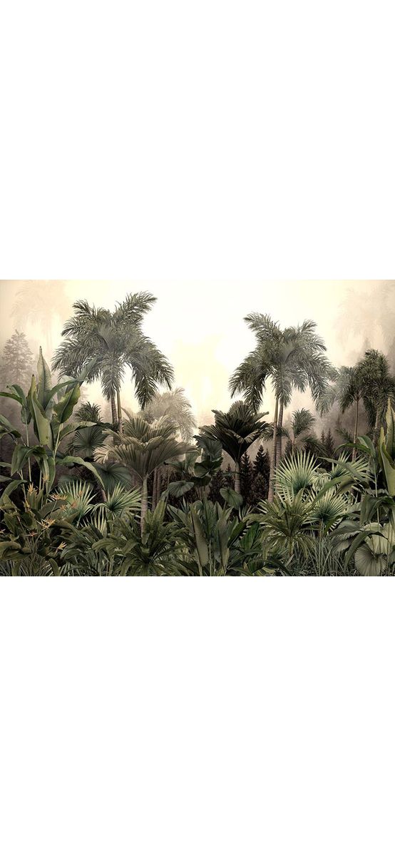 Tapet baie peisaj pădure tropicală, material Brush cu Water System rezistent la apă