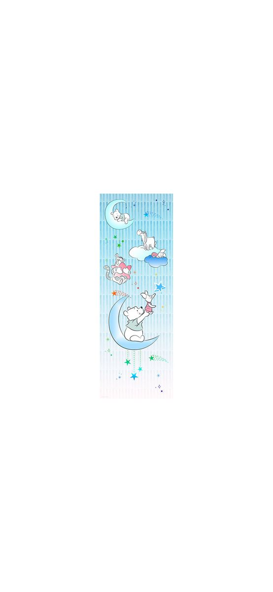 Fototapet cameră copii cu Winnie the Pooh, Komar, Piglet and Stars, albastru, 100x280 cm