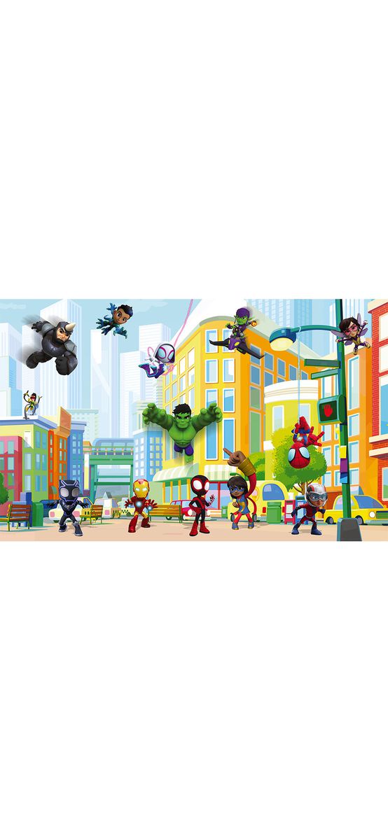 Fototapet cameră copii cu personaje Marvel Spidey, Komar Spidey Sightseeing Tour with Friends, 400x250 cm