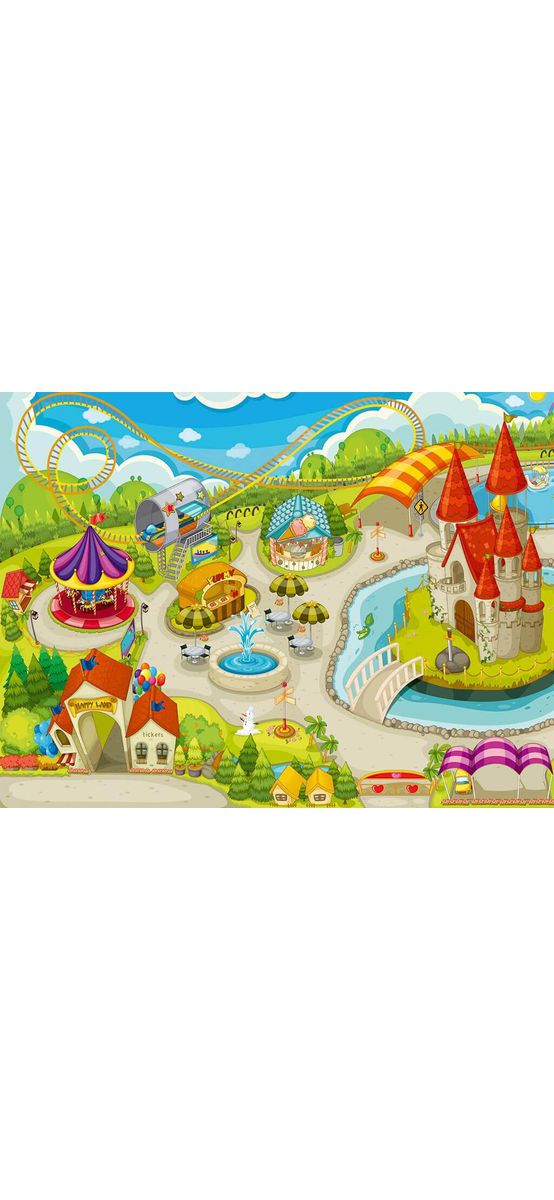 Fototapet copii Parc de distracţii, Dimex, multicolor - 375x250 cm