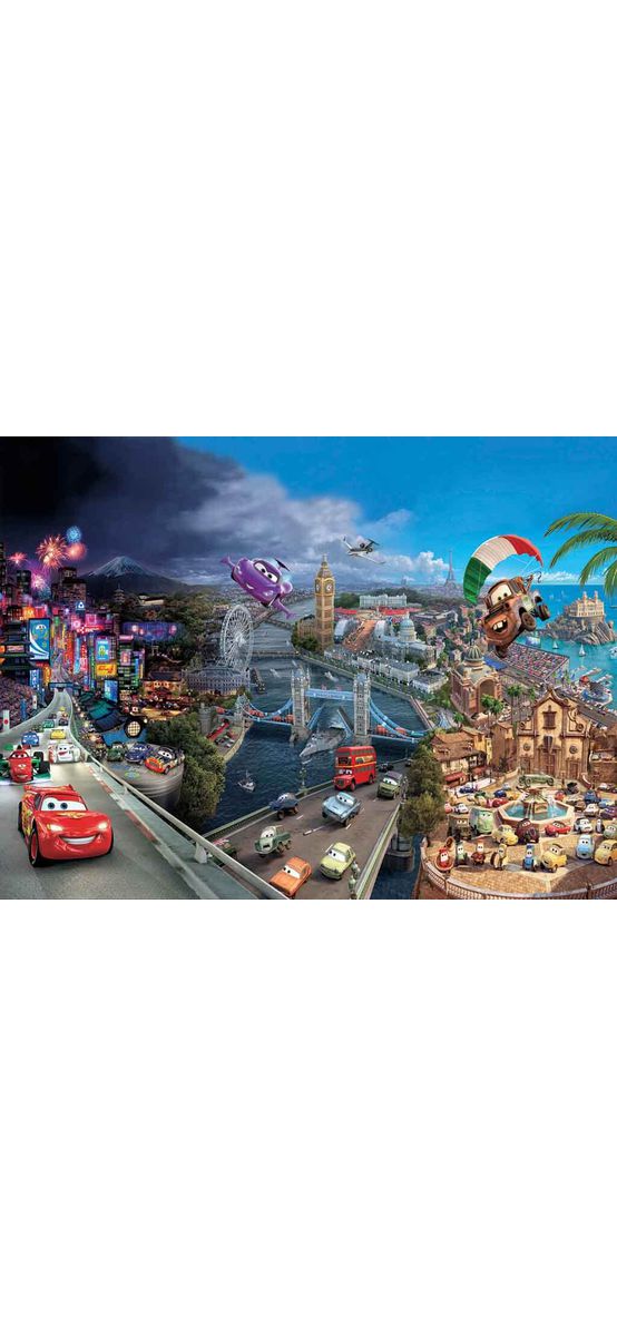 Fototapet maşini, Komar, Cars World, multicolor, pentru copii, 368x254 cm