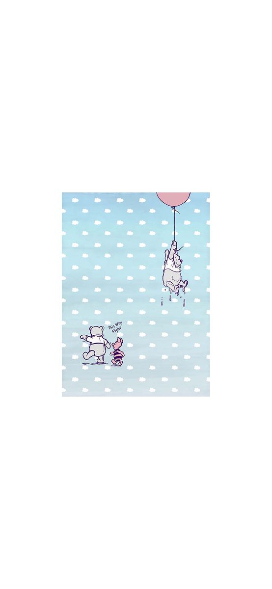 Fototapet cameră copii cu Ursuleţul Winnie the Pooh Piglet, Komar, albastru deschis, 254x184cm