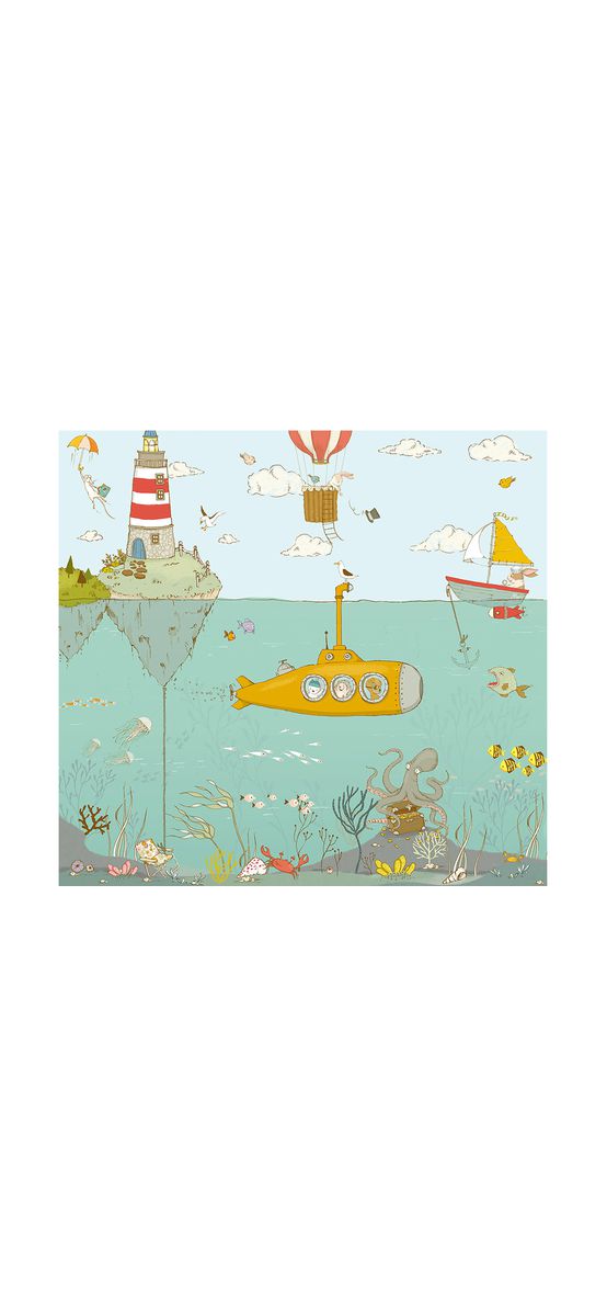 Fototapet cameră copii, Komar Sealife, peisaj marin, 300x280cm
