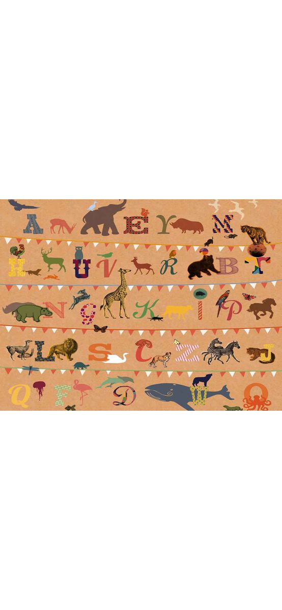 Fototapet alfabet T wie Tiger, Komar, pentru copii, multicolor-250x250 cm
