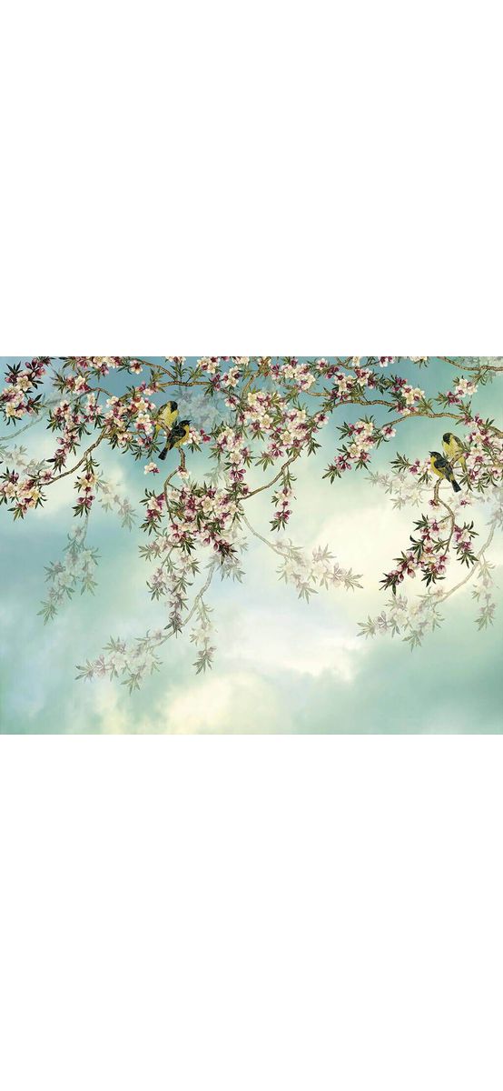 Fototapet crengi înflorite Sakura, Komar, multicolor, dimensiune fototapet 368x254 cm