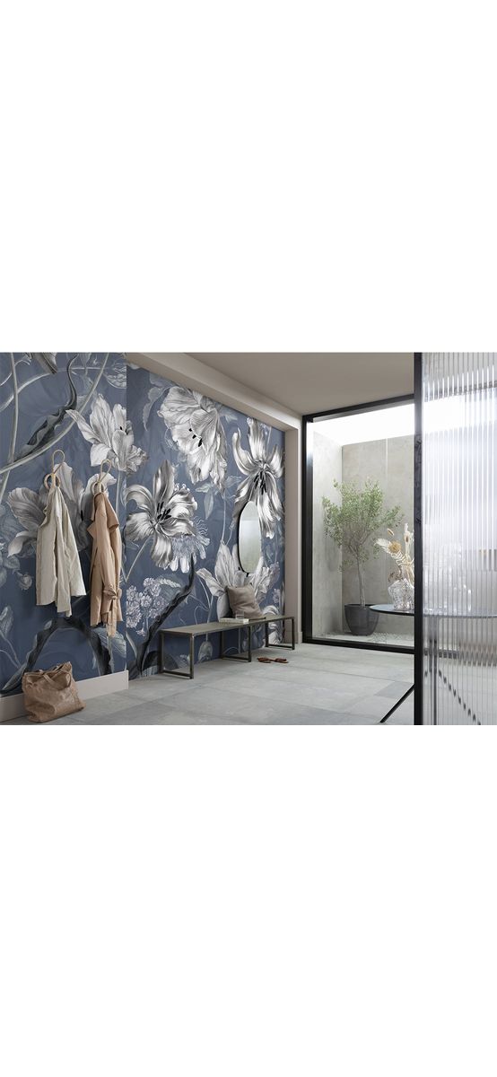 Fototapet floral Merian Blue, Komar, vlies, 350x250 cm