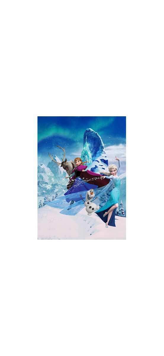 Fototapet cameră fete cu personaje Frozen, Elsas Magic, Komar, albastru, 200x280 cm