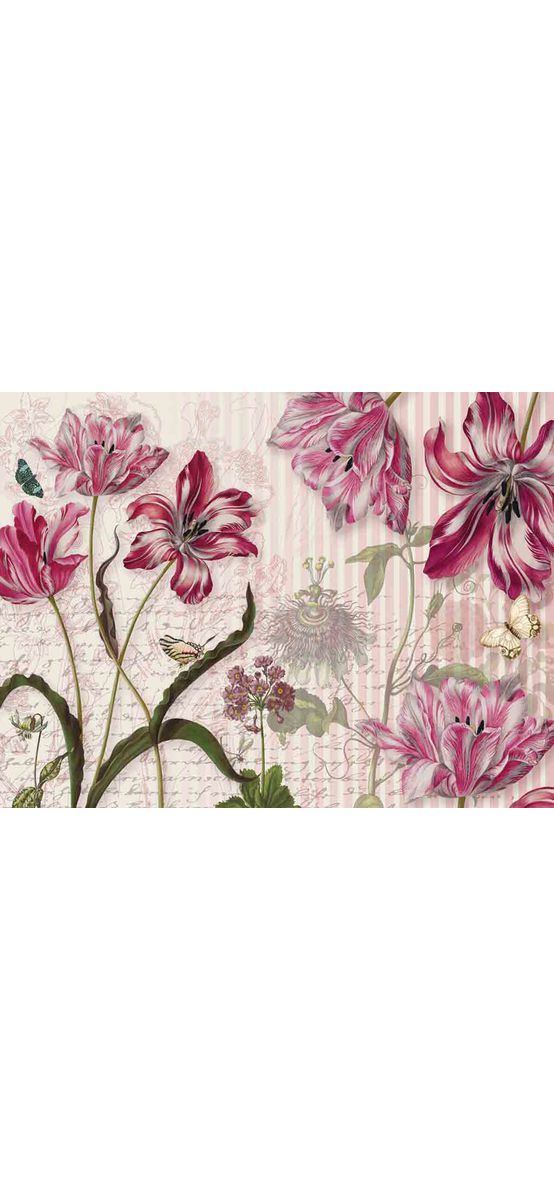 Fototapet Merian, Komar, imprimeu floral, multicolor-368x254 cm