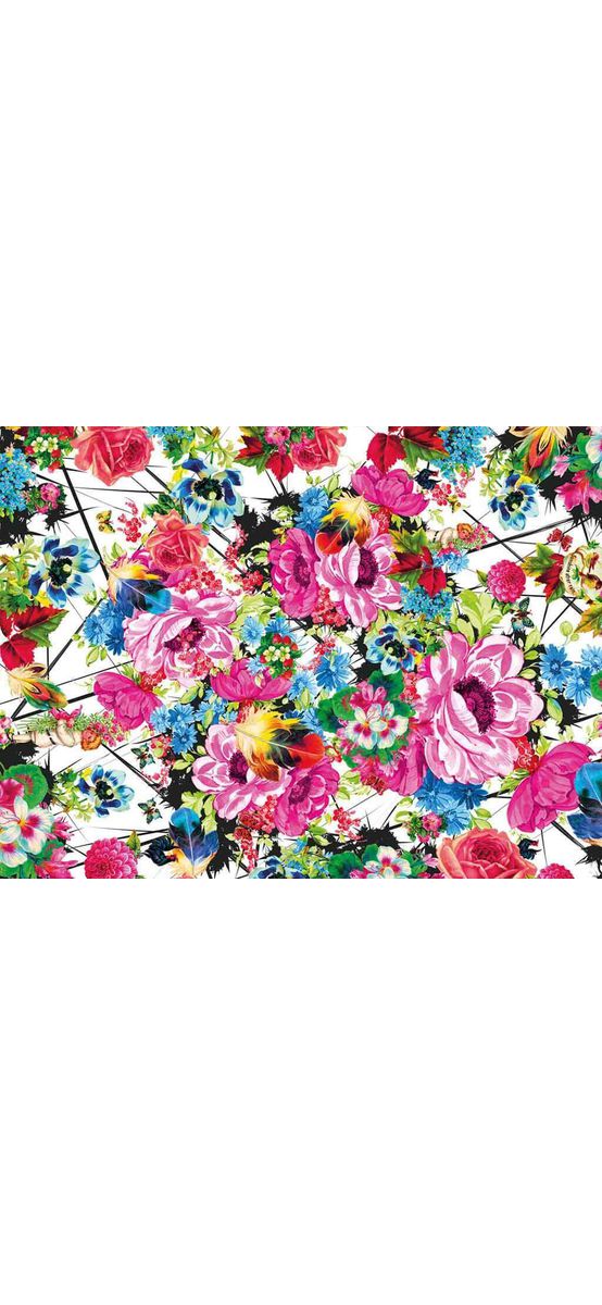 Fototapet Romantic Pop, Komar, imprimeu floral, multicolor, 184x254 cm